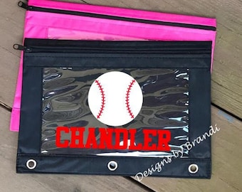 Basketball pencil pouch, Baseball pencil Pouch, Sports Pencil Pouch, Soccer Pencil Pouch, Softball Pencil, personalized school supplies