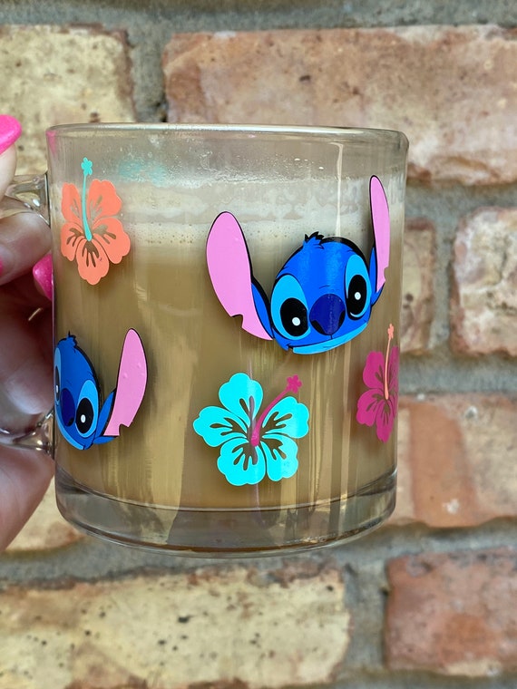 Stitch Glass Mug, Lilo and Stitch Glass Mug, Ohana Mug, 13oz coffee mug