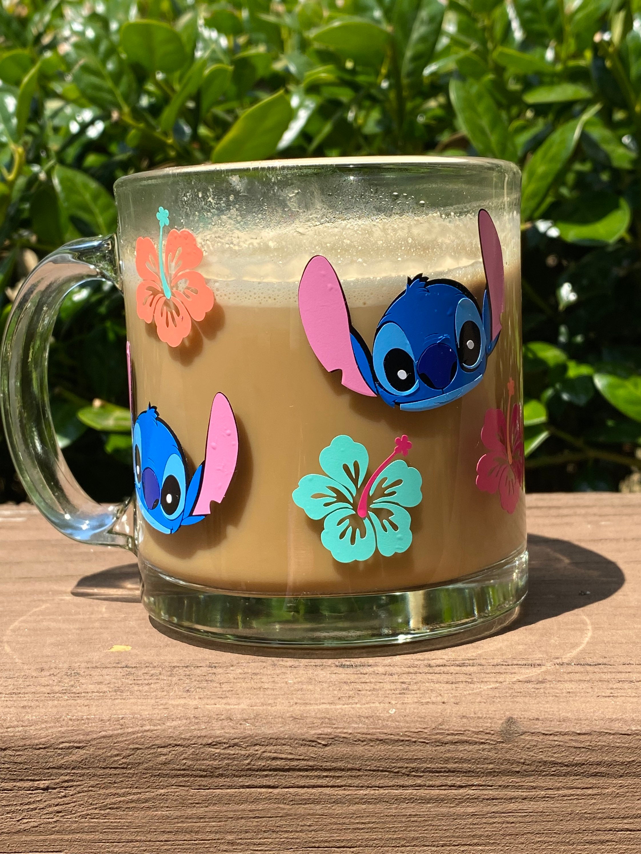Taza de vidrio Stitch, taza de vidrio Lilo y Stitch, taza Ohana, taza de  café de 13 oz