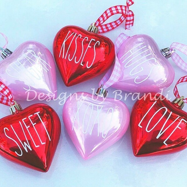 Rae Dunn Inspired Valentine Ornament Set of 6