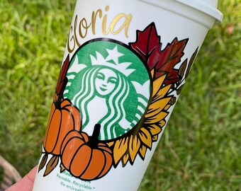 Pumpkin Starbucks Reusable Hot Cup Fall Cup Personalized Cup With Name  Halloween Cup Starbucks Tea Tumbler -  Israel