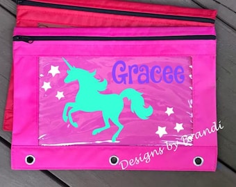 Unicorn pencil pouch / Back to school / personalized school supplies / Unicorn school supplies   / Pencil pouch // Unicorn / school supplies