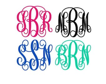 Script Monogram Decal // Yeti Decal // Monogram Decal // Car Decal // Laptop Decal // RTIC Decal // Vinyl Decal // Personalized Decal