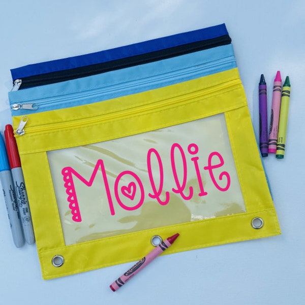 Personalized pencil pouch // Back to school // personalized school supplies // Personalized school supplies  // BTS // Pencil pouch