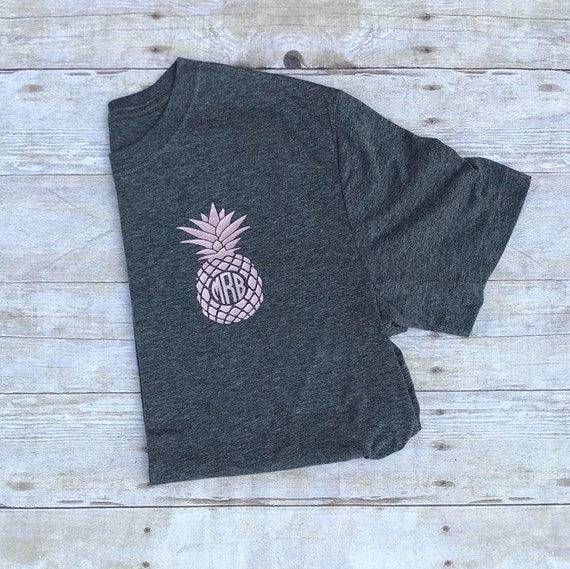 Rose Gold Pineapple Monogram Shirt 