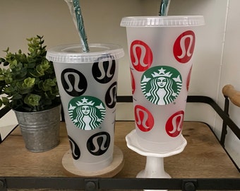 Lululemon Inspired Starbucks Cup, Lululemon, Starbucks Cup, Personalized Lululemon, Starbucks Reusable Cold Cup