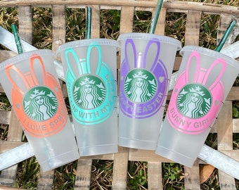 Easter Starbucks Cup, Easter Tumbler,  Starbucks Cup, Personalized Easter Cup, Starbucks Reusable Cold Cup, Easter Basket Filler
