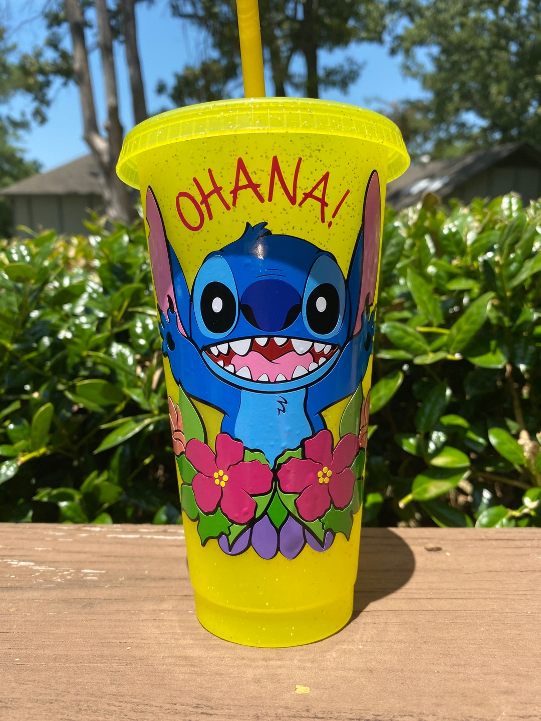 Stitch Ohana Cup, Personalized Stitch Reusable Cold Cup, Stitch