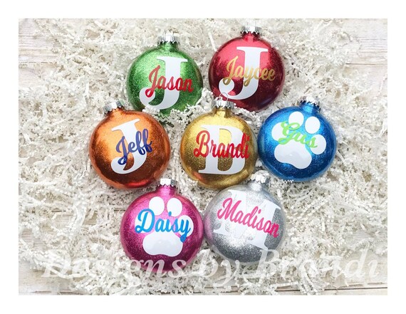 Personalized Glitter Ornaments // Personalized Christmas Etsy image 0 - Personalized Glitter Ornaments // Personalized Christmas Etsy
