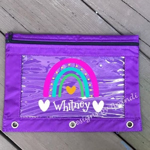 Rainbow pencil pouch / Personalized Pencil Bag  / Rainbow Pencil Bag /  Pencil Pouch / personalized school supplies / school supplies