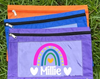 Rainbow pencil pouch / Personalized Pencil Bag  / Rainbow Pencil Bag /  Pencil Pouch / personalized school supplies / school supplies