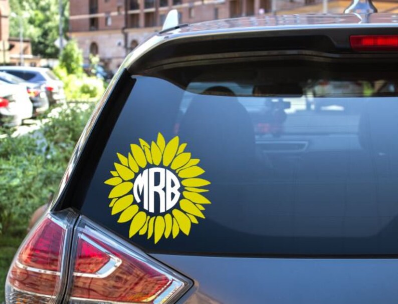 Sunflower Car monogram // monogram decal // monogram car