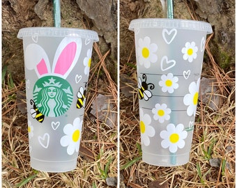 Easter Starbucks Cup, EasterTumbler,  Starbucks Cup, Personalized EasterCup, Starbucks Reusable Cold Cup,
