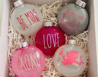 Rae Dunn Inspired Valentine Ornament Set of 5 / Valentine's tree / Valentine's decor / Valentines Day