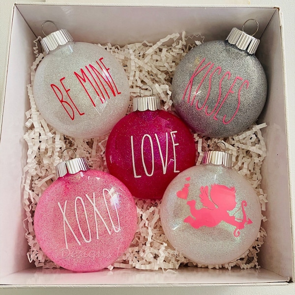 Rae Dunn Inspired Valentine Ornament Set of 5 / Valentine's tree / Valentine's decor / Valentines Day