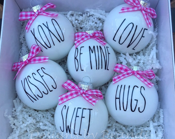 Handmade Felt Valentines Hearts, Christmas Hearts, Christmas Tree Ornaments Set of 6 Etsy