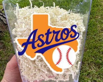 Houston Astros Personalized Gift Basket / Baseball popcorn bucket / Houston Astros / Personalized Snack Container