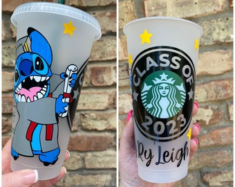 Class of 2024 Starbucks Cup, Stitch Graduation Cup, Starbucks Graduation, Personalized Graduation Gift, Disney Graduation