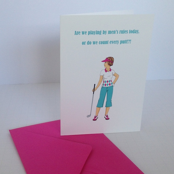 Happy Birthday Female Golfer, Golf Birthday Card Women, Ladies Golf Birthday Card Funny - FREE SHIPPING