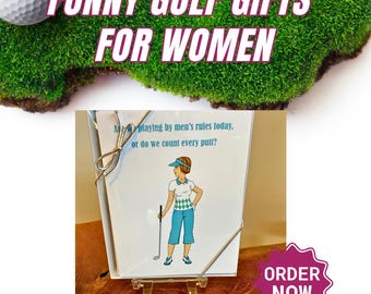 Funny Golf, Women Golf Gifts, Ladies Golf Gifts, Golf Thank You Notes, Blank Note Card Set, Funny Ladies Golf Theme Cards, Unique -Set of 10