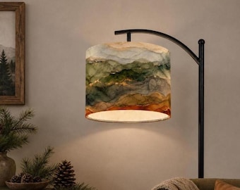 Cabin Modern Arc Floor Lamp Peaceful Rustic Light Nature Floor Lamp Indoor Floor Lamp Mountain Home Decorative Lamp Natural Made in USA
