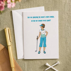 Funny Golf Note Cards for Women Gift Ideas for Lady Golfers Blank Note Card Set Ladies Golf Theme Cards Unique Tournament Gift for Her