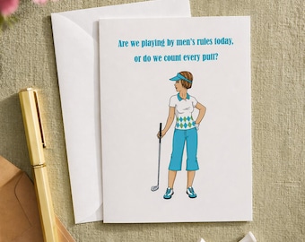 Funny Golf Note Cards for Women Gift Ideas for Lady Golfers Blank Note Card Set Ladies Golf Theme Cards Unique Tournament Gift for Her