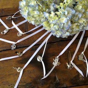 New Orleans Wedding Cake charms, Wedding Cake charms cake pulls Set of 15  Cake Pulls Bridesmaid Luncheon - FREE SHIPPING Ribbon Pulls