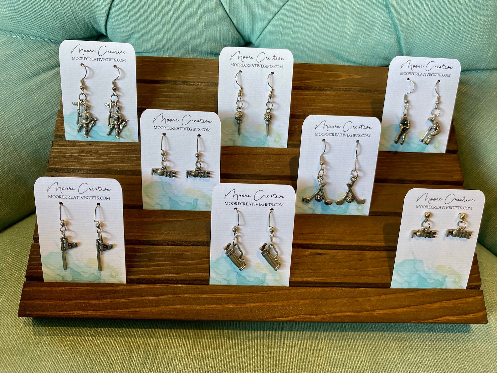 Golf Gifts for Her, Golf Bag Earrings, Golf Cart Stud Earrings Golf