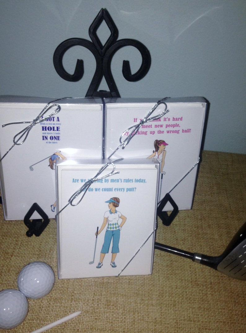 Ladies Golf Cards Golf Thank You Notes Blank Note Card Set Etsy