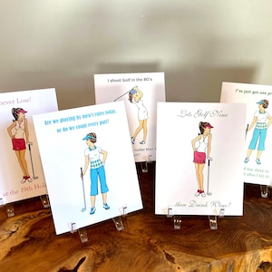 Ladies Golf Cards, Ladies Golf Gifts, Funny Golf Gifts, Golf Gifts For Women, Golf Women Note Card, Women Who Golf, Golf Notecards, Golf Favor, Golf Art Women, Womens Golf Shop, Fun Women Golf Cards, Blank Note Cards, Greeting Cards Golf