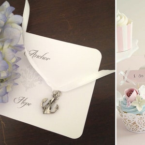 6 piece Traditional Style Cake Pulls on Ribbon Charms for Wedding Cake set Wedding Cake Pulls Bridesmaid Luncheon - Bridesmaid FREE SHIP