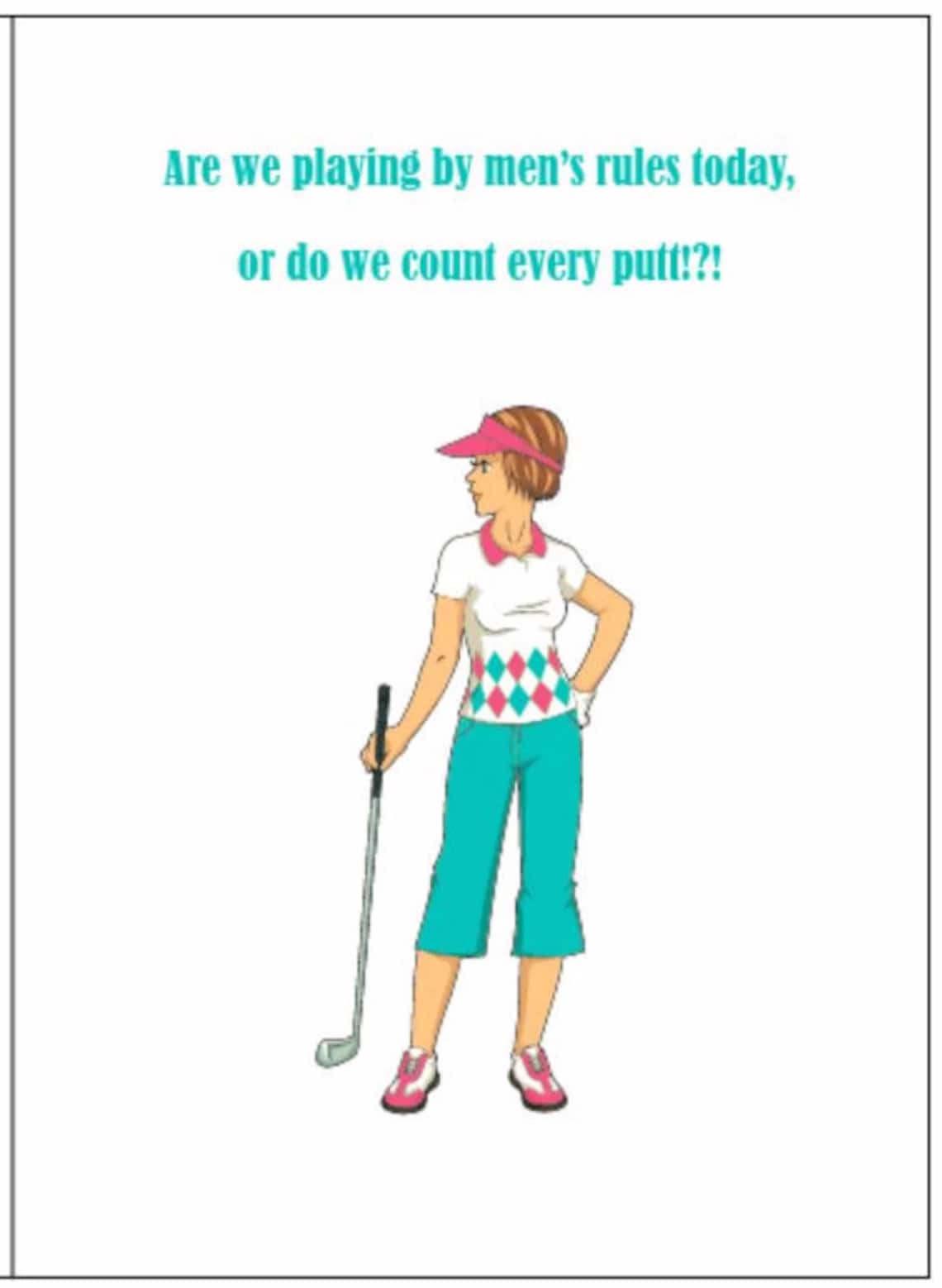 Funny Golf, Golf Gifts for Women, Golf Note Cards, Women Blank Note