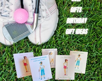 Ladies Golf Cards, Golf Thank You Notes, Blank Note Card Set, Funny Ladies Golf Theme Cards, Unique -Set of 10