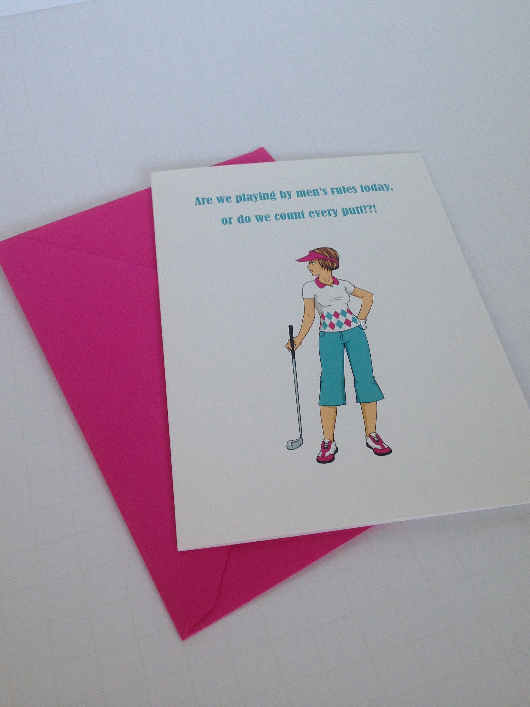 Golf Birthday Card for Women and Ladies, Golf Birthday Card Women