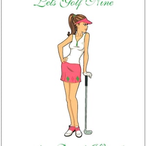 Funny Golf, Golf Gifts for Women, Golf Note Cards, Women Blank Note Card Set, Funny Ladies Golf Theme Cards, Unique -Set of 10