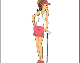 Funny Golf, Golf Gifts for Women, Golf Note Cards, Women Blank Note Card Set, Funny Ladies Golf Theme Cards, Unique -Set of 10