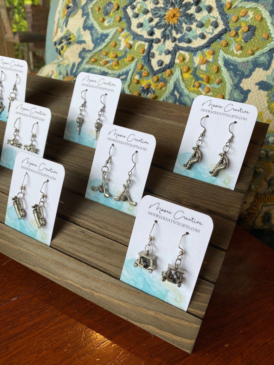 Golf Gifts for Her, Golf Bag Earrings, Golf Cart Stud Earrings Golf