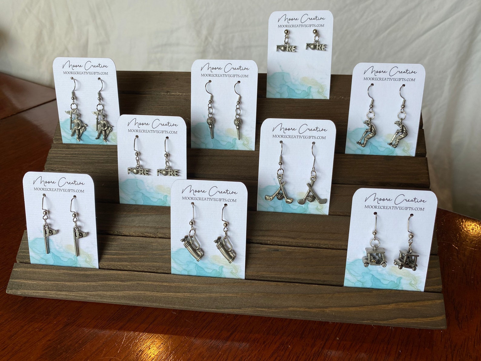 Golf Gifts for Her, Golf Bag Earrings, Golf Cart Stud Earrings Golf