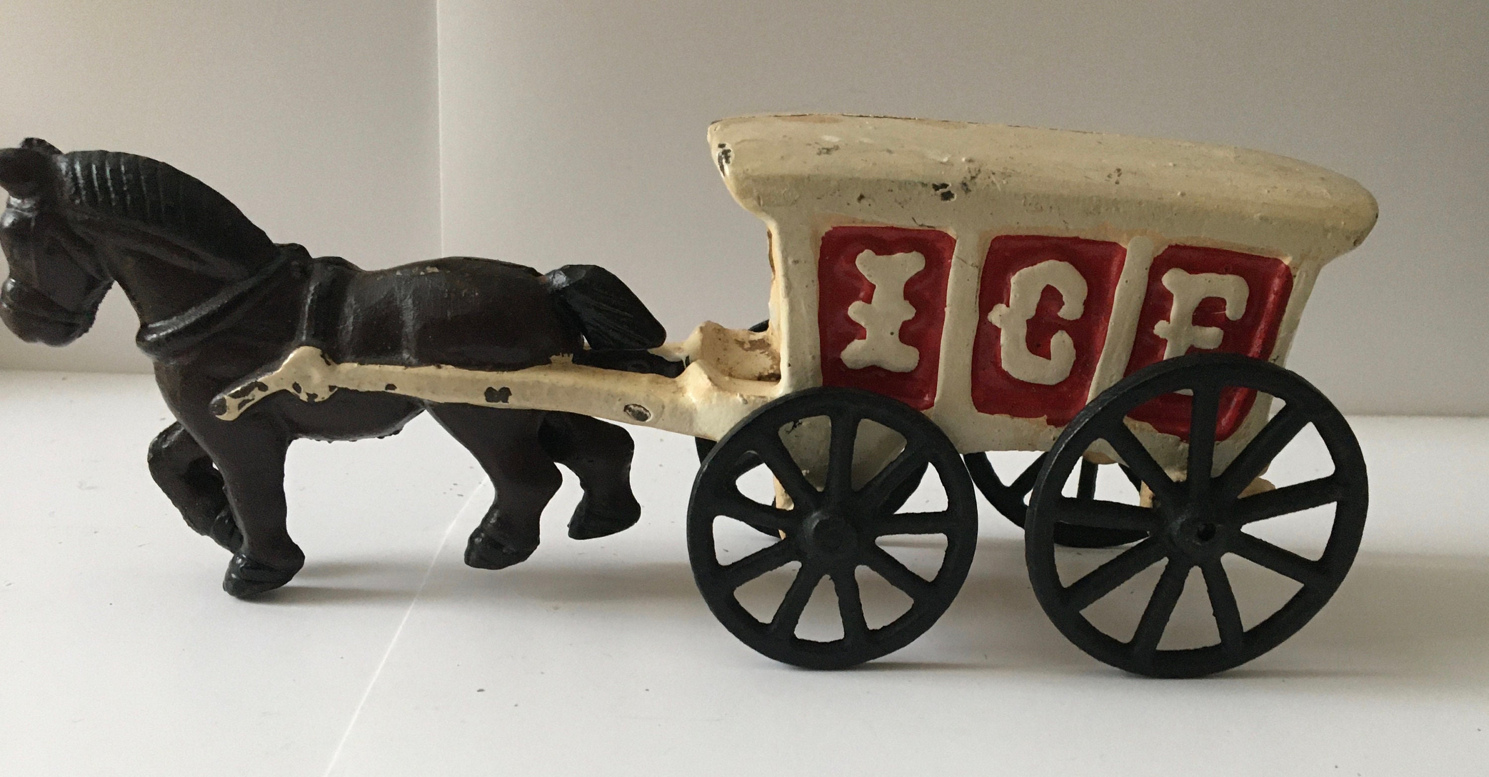 Vintage Cast Horse Pulling Ice Wagon FREE SHIPPING. Etsy
