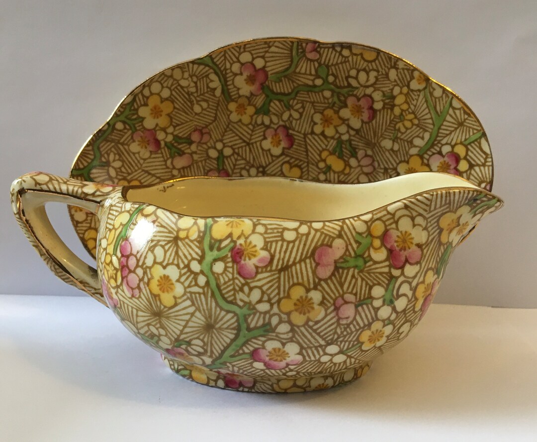 Antique Royal Winton Grimwades Chintz Sauce Boat and Platter Era ...