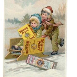 Antique 1800's Stickney & Poor's Mustards, Spices and Extracts Boston, Mass. Advertisement Card Free Shipping