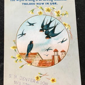 Antique Victorian Trade Card The White is King ofSewing Machines 1888