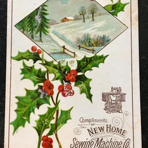 Antique Victorian Trade Card New Home Sewing Machine 1800's Orange, Mass Free Shipping