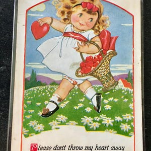 Antique Valentine 1920's Post Card (Unposted) Don't Throw My Heart Away