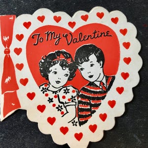 Antique To My Valentine Card Made by Norcross Die Cut. Sweet Valentine Free Shipping