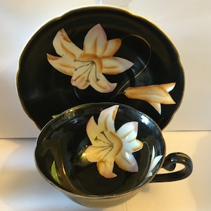 Vintage Hand Painted Occupied Japan Tea Cup and Saucer 1945-1952 Princess China FREE SHIPPING