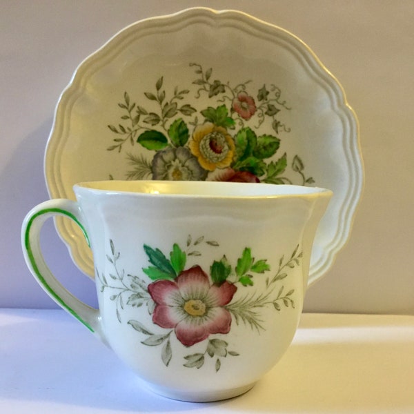 Vintage Royal Doulton Malvern Pattern #D6197  Demitasse Tea Cup and Saucer Free Shipping