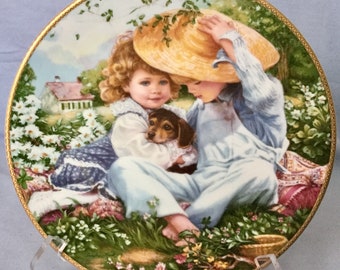Vintage Collectors Plate * A Time To Love by Sandra Kuck 1989 Plate No 12448I Bradex No 84-M89-1.2