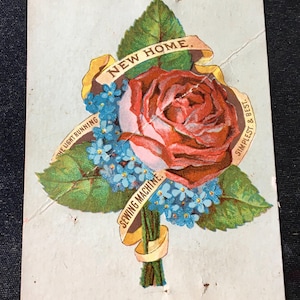 Antique Victorian New Home Sewing Machine Advertising Card 1880's Free Shippong